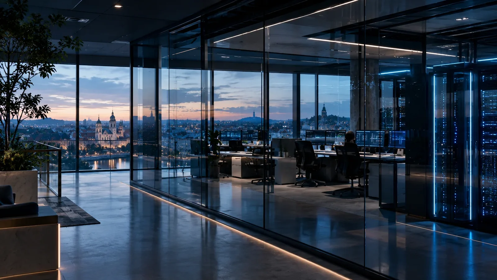 NORDPORT office after dark
